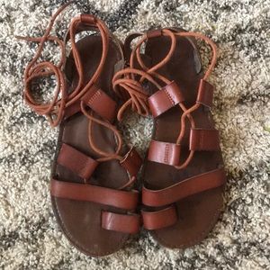 Leather gladiator sandals